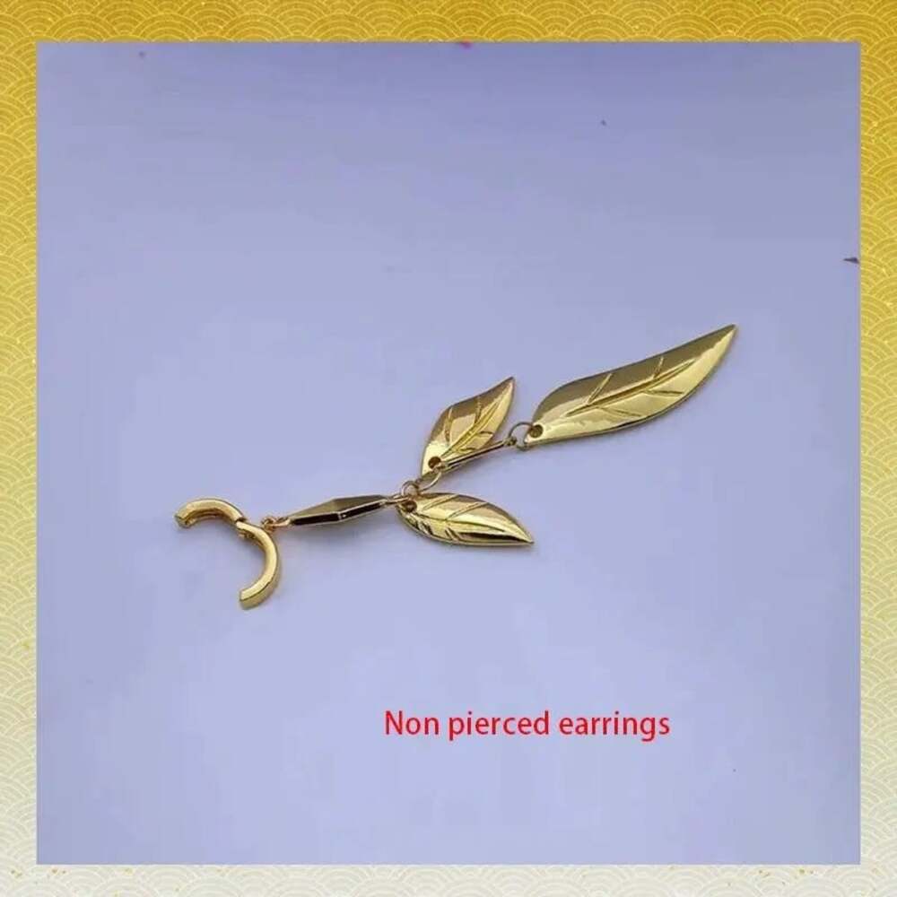 Tighnari Golden Leaf Earrings, Genshin Impact Cosplay, Golden Leaf Earrings,Ear